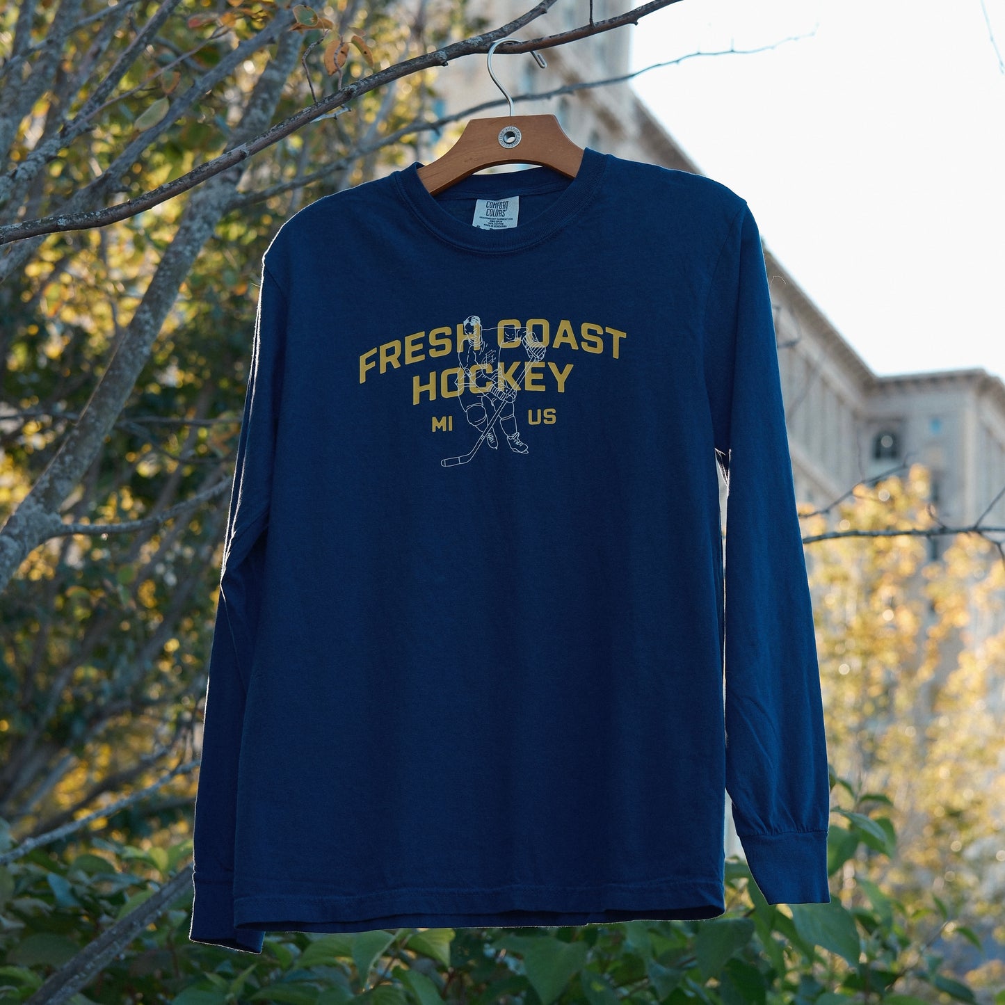 Campus Line: Maize & Blue Hockey Long Sleeve T-Shirt