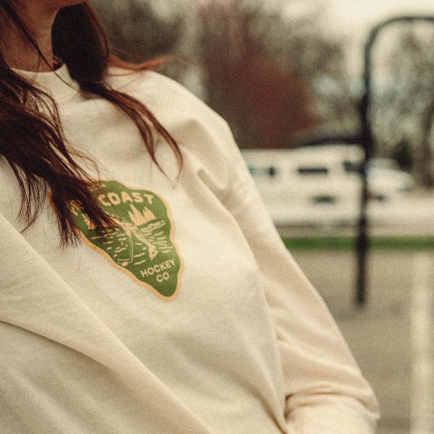 Voyager Heavyweight Unisex Long Sleeve T-Shirt: Ivory / Green