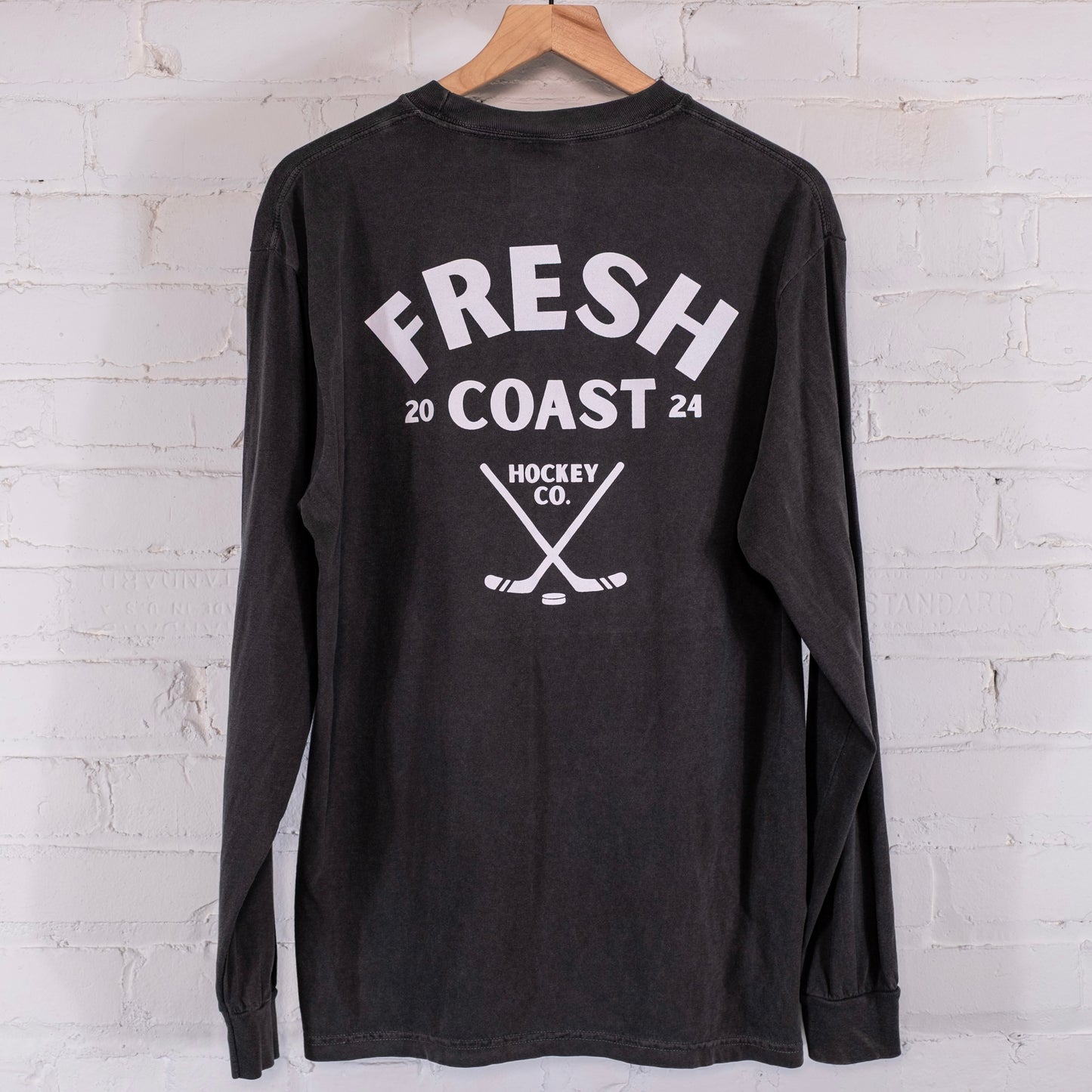 Pro-Line Heavyweight Long Sleeve T-Shirt: Pepper/White