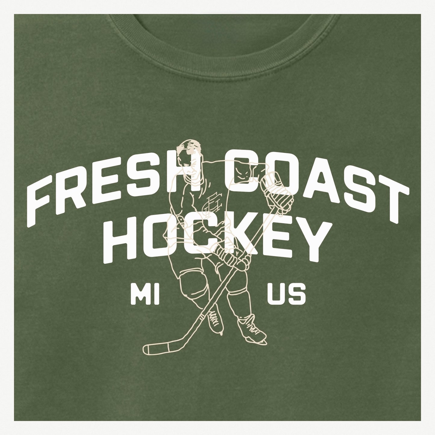 Campus Line: Green & White Hockey Long Sleeve Tee