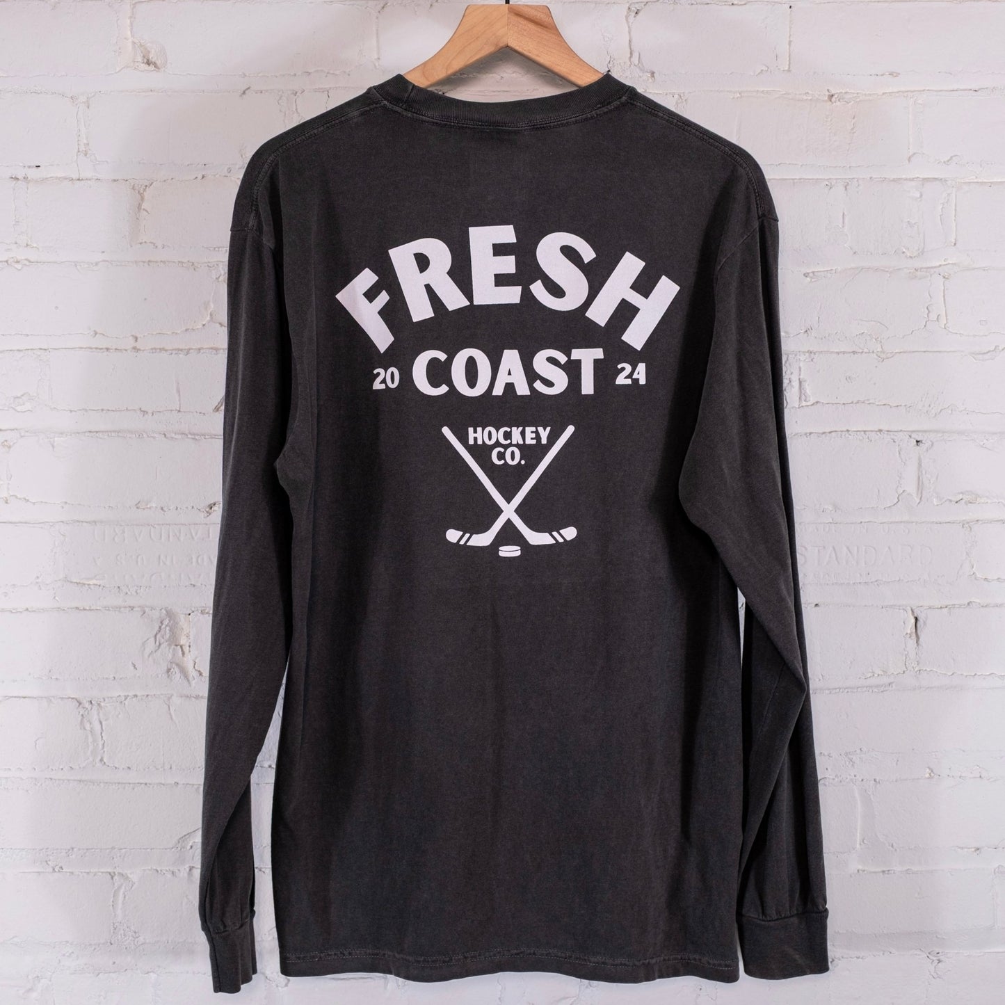 Pro-Line Heavyweight Long Sleeve T-Shirt: Pepper/White