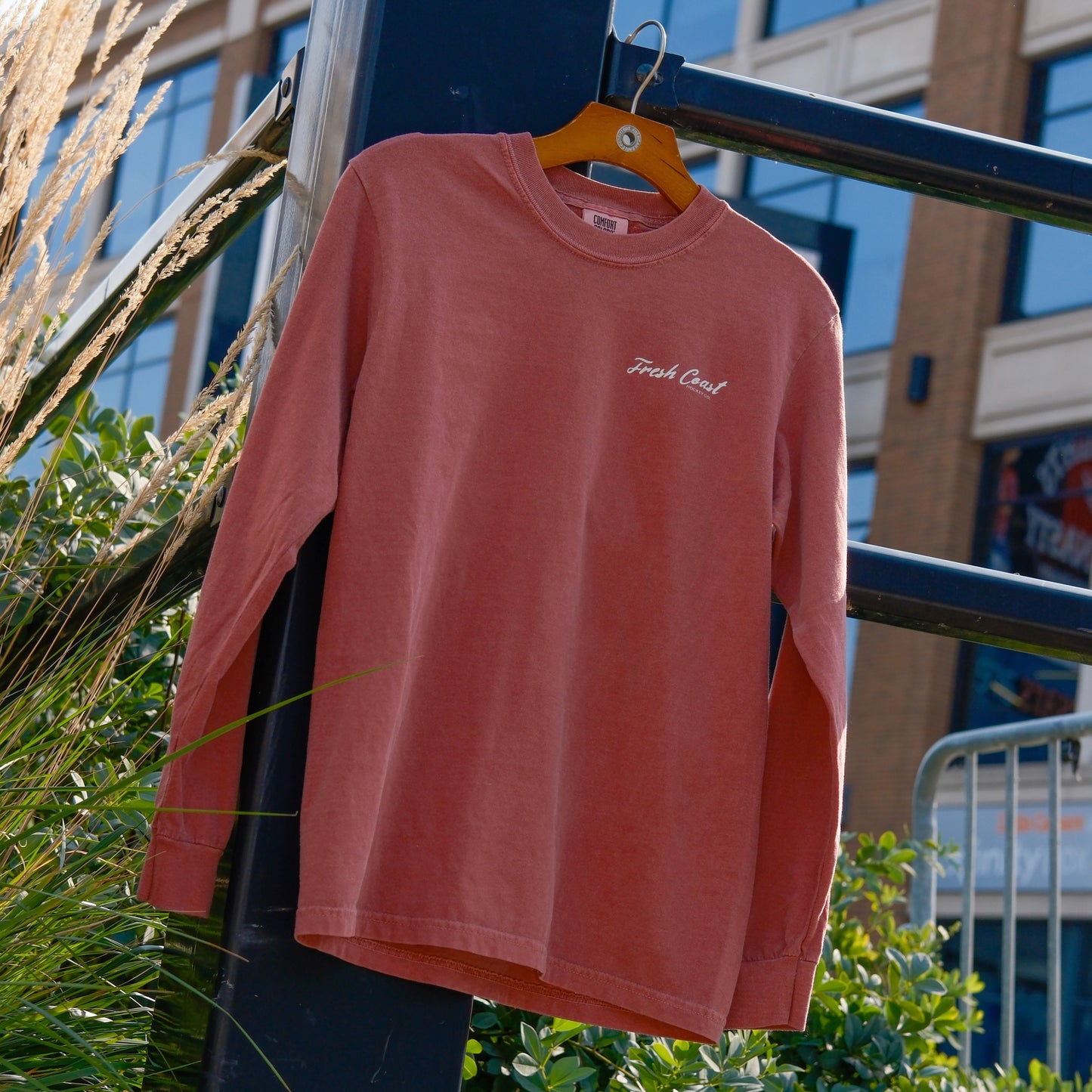 Catch & Release Octopus Heavyweight Long Sleeve T-Shirt: Brick Red