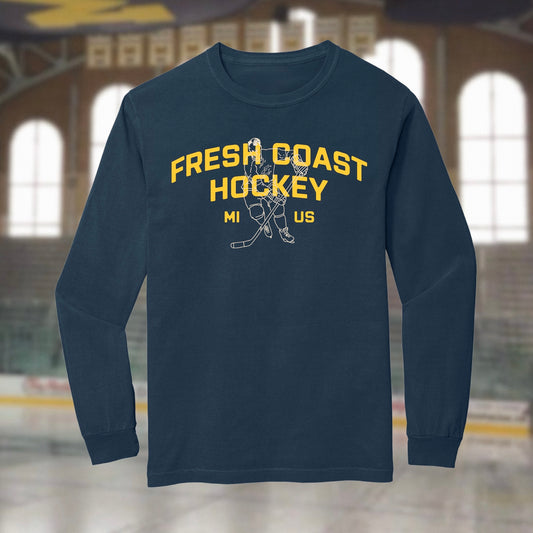 Campus Line: Maize & Blue Hockey Long Sleeve Tee