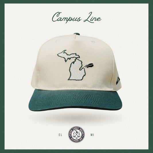 Campus Line: Green & White Hockey Snapback