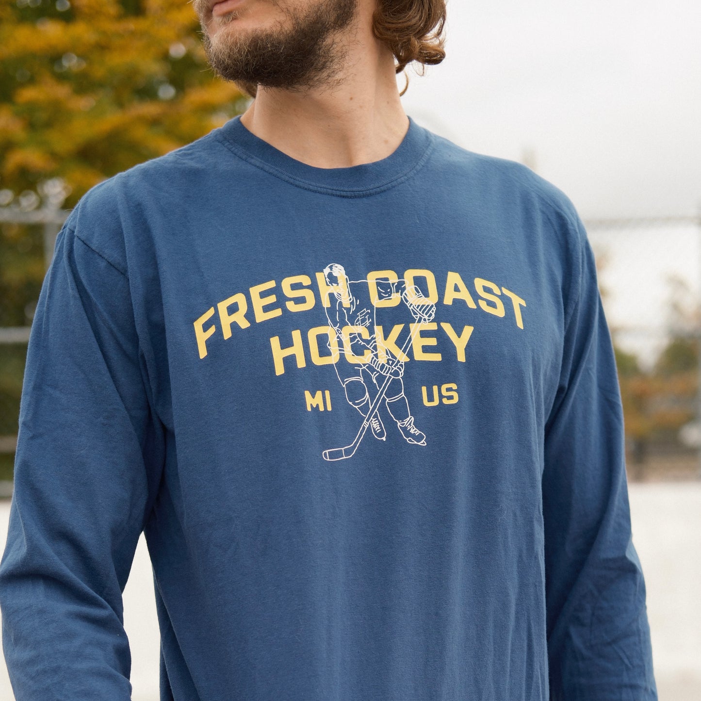 Campus Line: Maize & Blue Hockey Long Sleeve T-Shirt