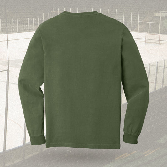 Campus Line: Green & White Hockey Long Sleeve Tee