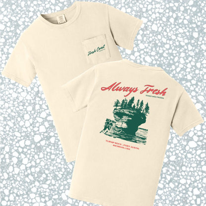 FRESH COAST HOCKEY CO. Always Fresh Heavyweight Pocket T-Shirt: Ivory