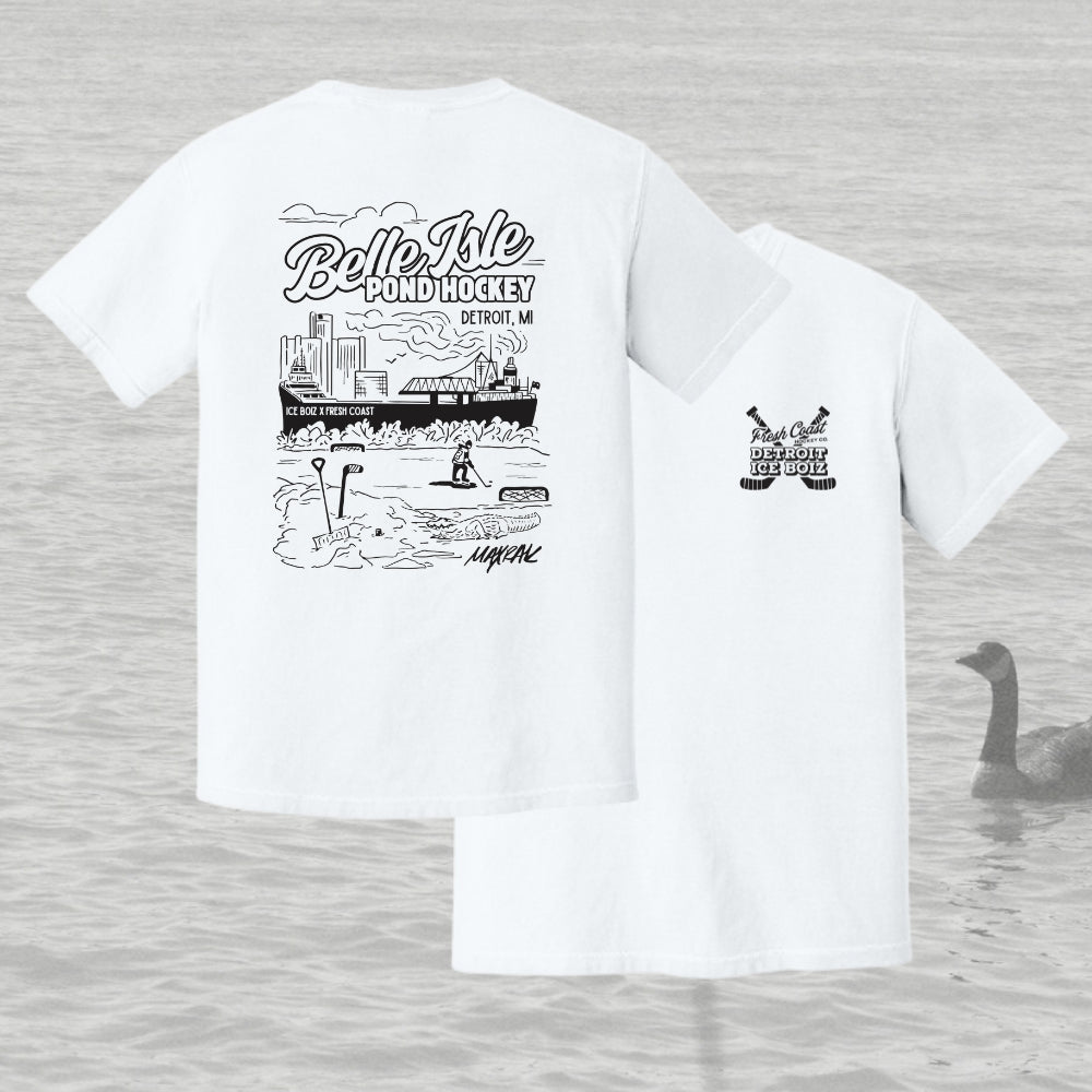Belle Isle Pond Hockey: Detroit Ice Boiz x Fresh Coast Hockey Co. Heavyweight Tee
