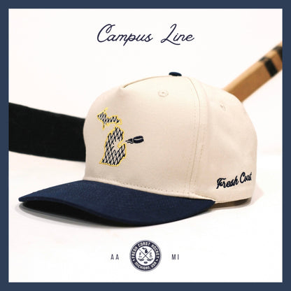 FRESH COAST HOCKEY CO. Campus Line: Maize & Blue Hockey Snapback