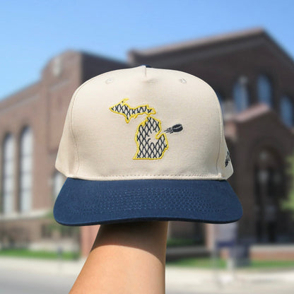FRESH COAST HOCKEY CO. Campus Line: Maize & Blue Hockey Snapback
