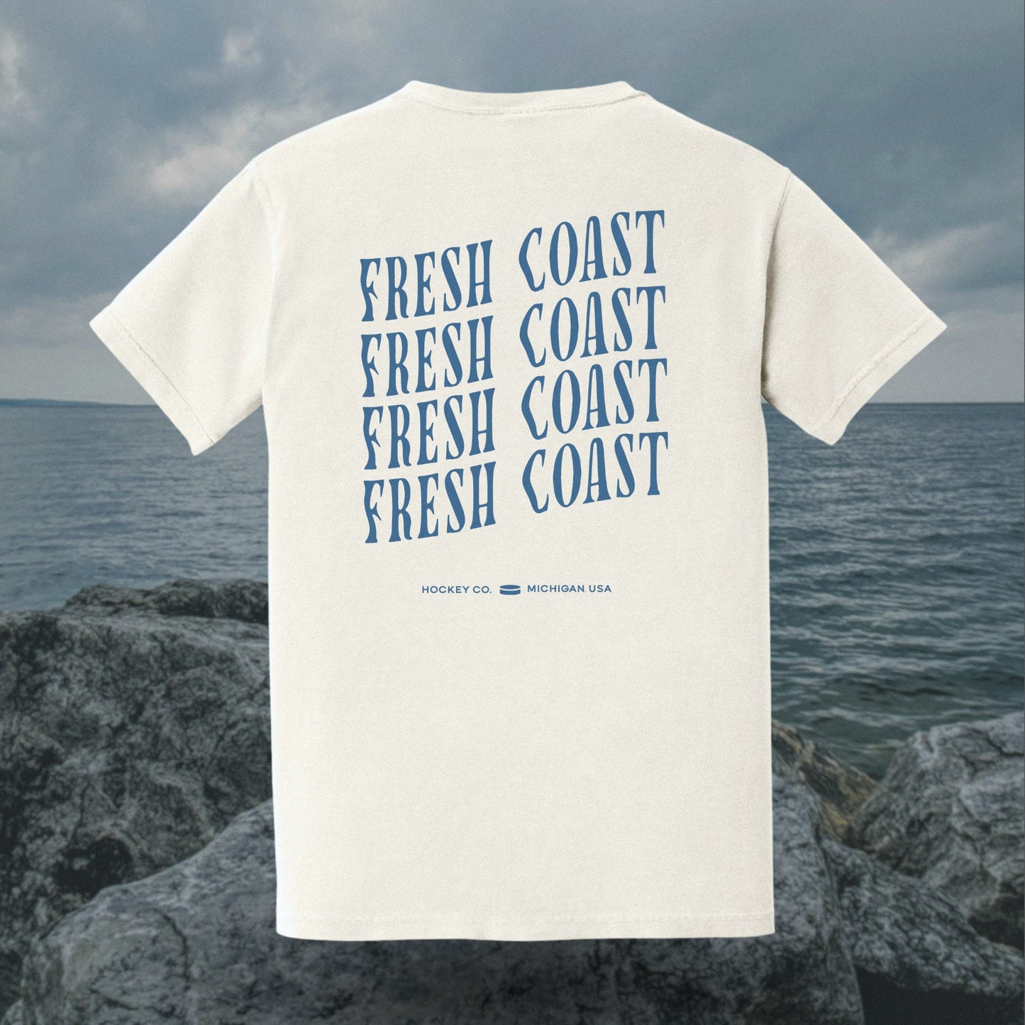 Coastline Heavyweight Short Sleeve T-Shirt: Ivory