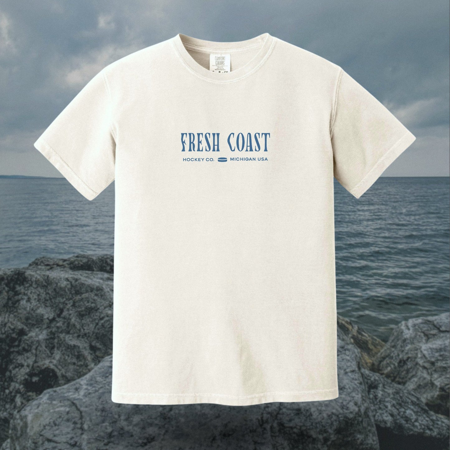 Coastline Heavyweight Short Sleeve T-Shirt: Ivory
