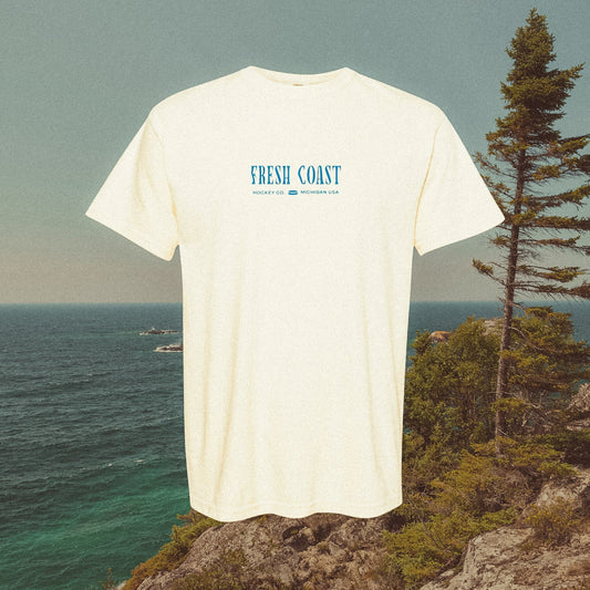 FRESH COAST HOCKEY CO. Coastline Heavyweight Short Sleeve T-Shirt: Ivory
