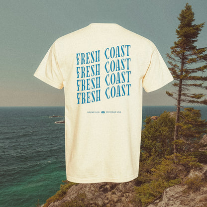 FRESH COAST HOCKEY CO. Coastline Heavyweight Short Sleeve T-Shirt: Ivory