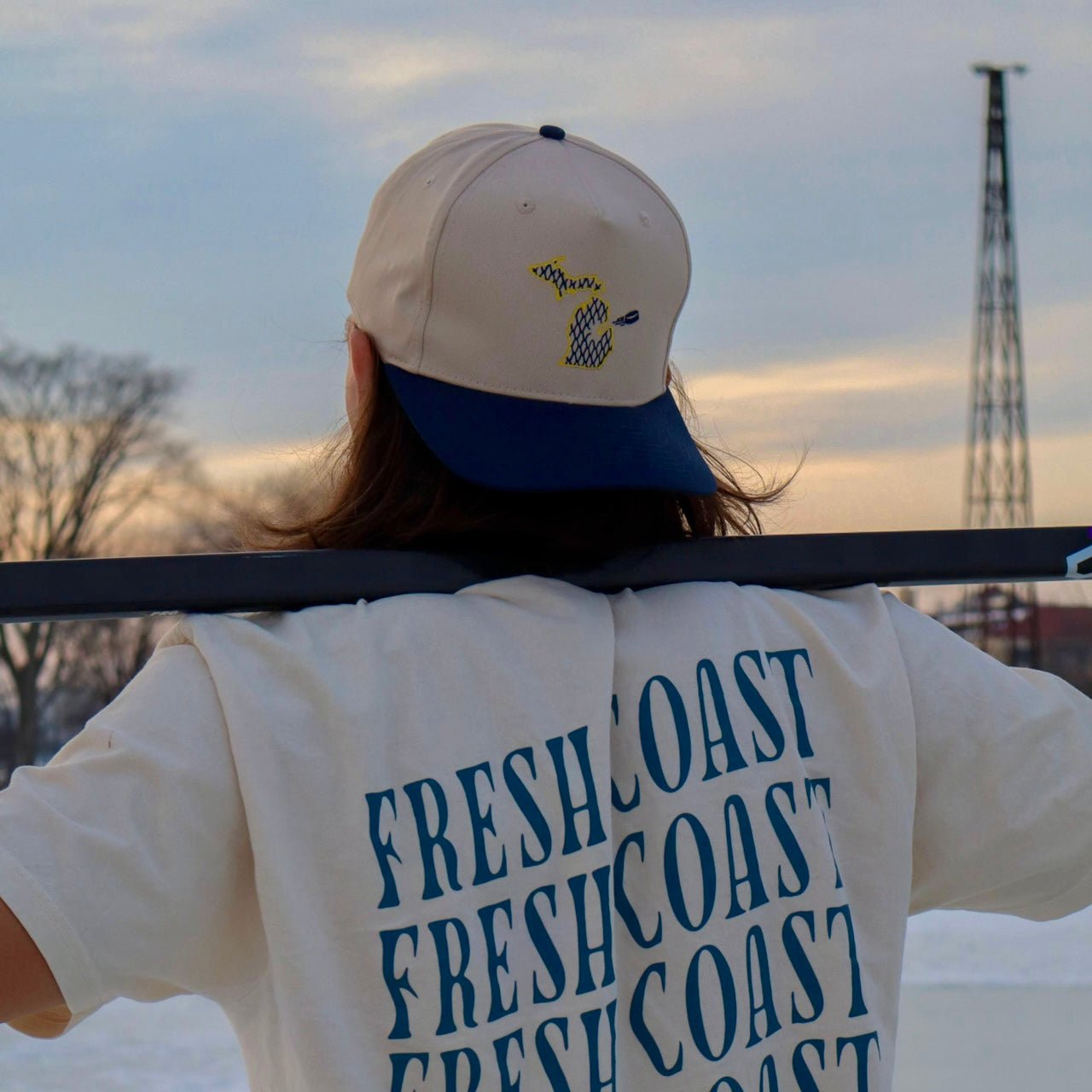 FRESH COAST HOCKEY CO. Campus Line: Maize & Blue Hockey Snapback
