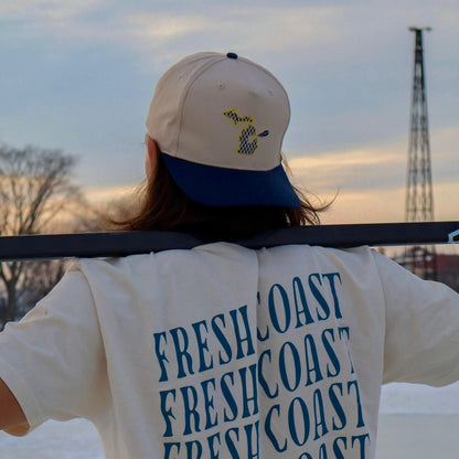 FRESH COAST HOCKEY CO. Campus Line: Maize & Blue Hockey Snapback