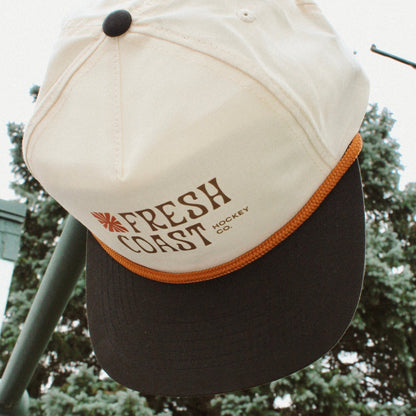 FRESH COAST HOCKEY CO. Harbor Snapback Hat: Natural / Black