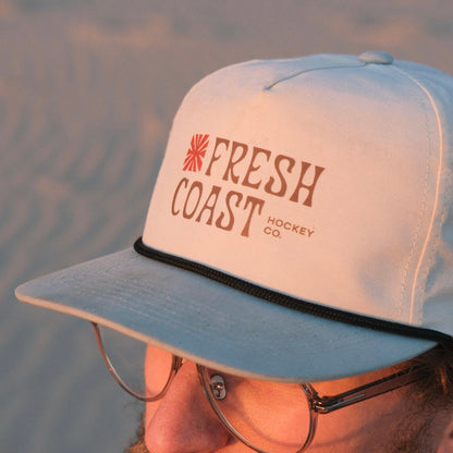 FRESH COAST HOCKEY CO. Harbor Snapback Hat: Natural / Seafoam