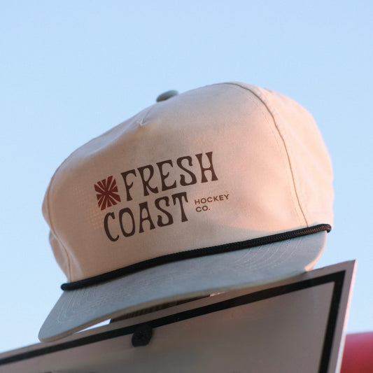 FRESH COAST HOCKEY CO. Harbor Snapback Hat: Natural / Seafoam