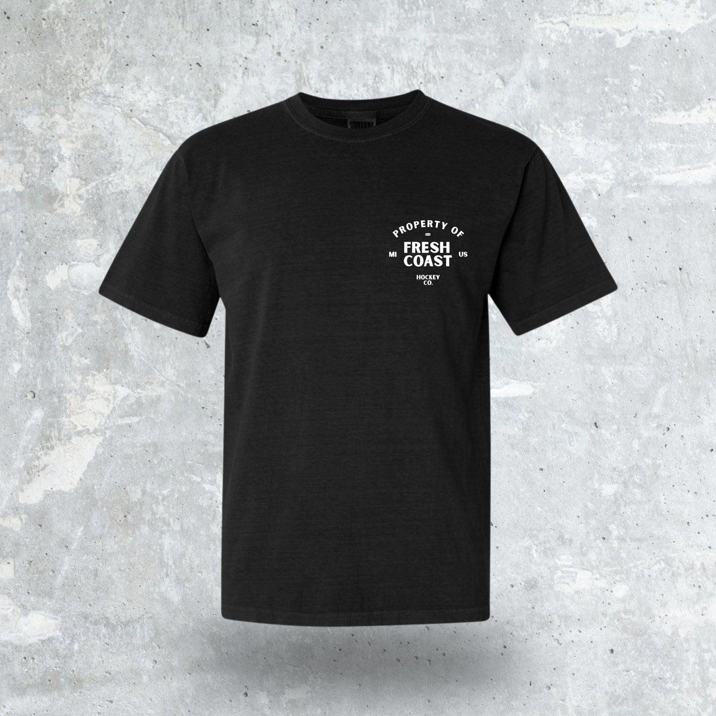 FRESH COAST HOCKEY CO. Pro-Line Heavyweight Short Sleeve T-Shirt: Black