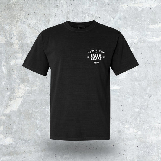 FRESH COAST HOCKEY CO. Pro-Line Heavyweight Short Sleeve T-Shirt: Black