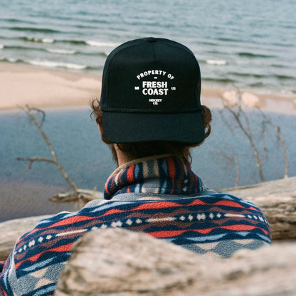 FRESH COAST HOCKEY CO. Pro-Line Trucker Snapback Hat: Black