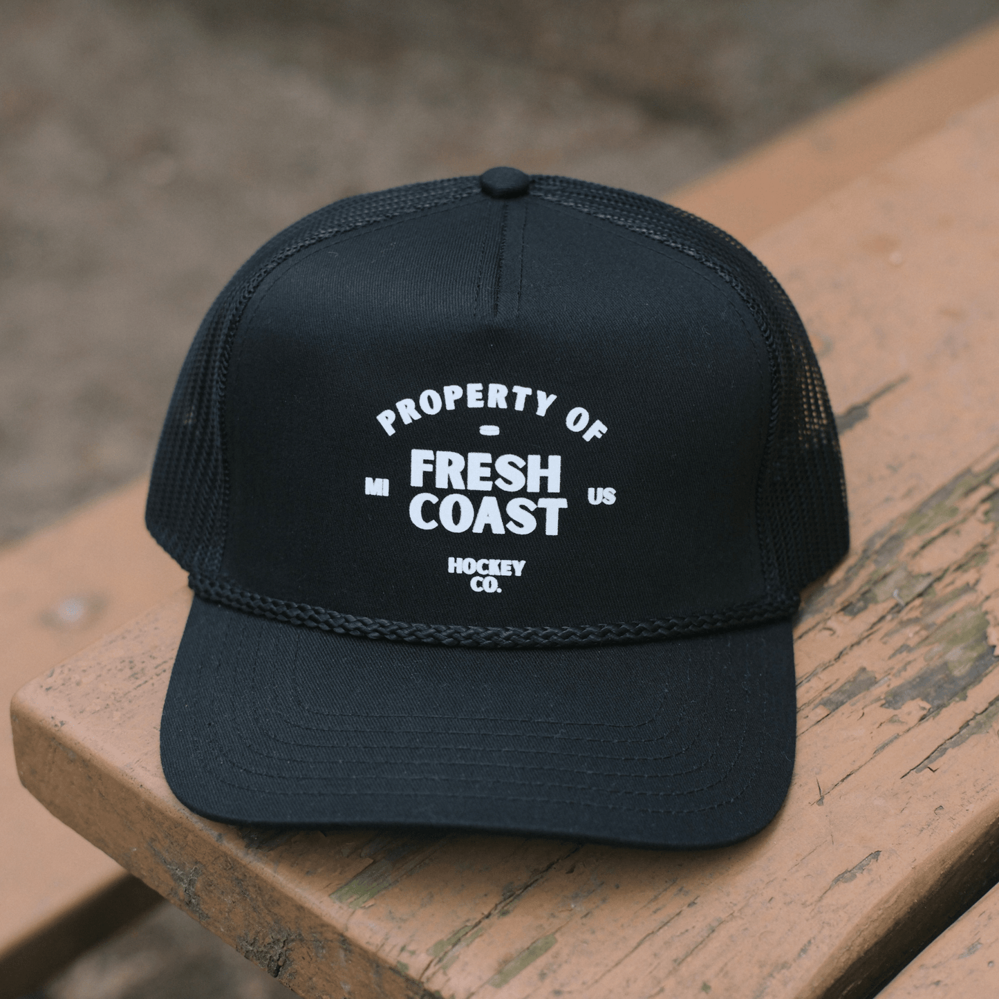 FRESH COAST HOCKEY CO. Pro-Line Trucker Snapback Hat: Black