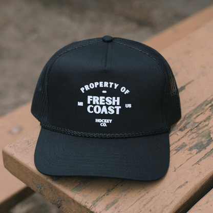 FRESH COAST HOCKEY CO. Pro-Line Trucker Snapback Hat: Black