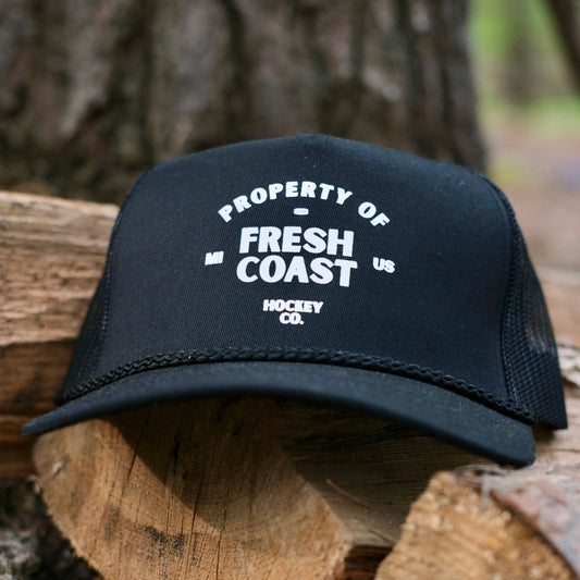 FRESH COAST HOCKEY CO. Pro-Line Trucker Snapback Hat: Black