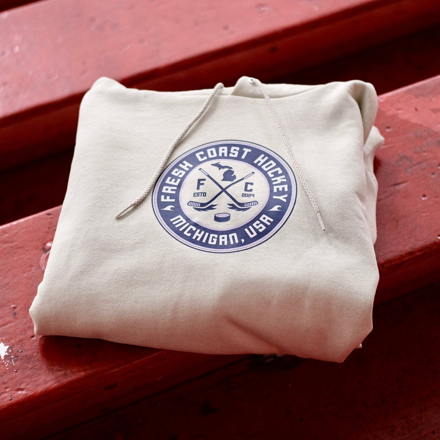 Fresh Coast Hockey Hoodie: Sand