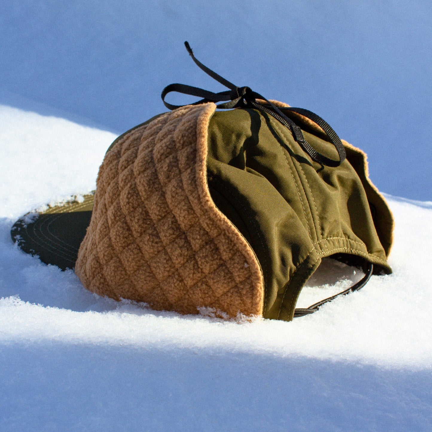 Mackinaw Ear-Flap Cap: Army Green/Tan