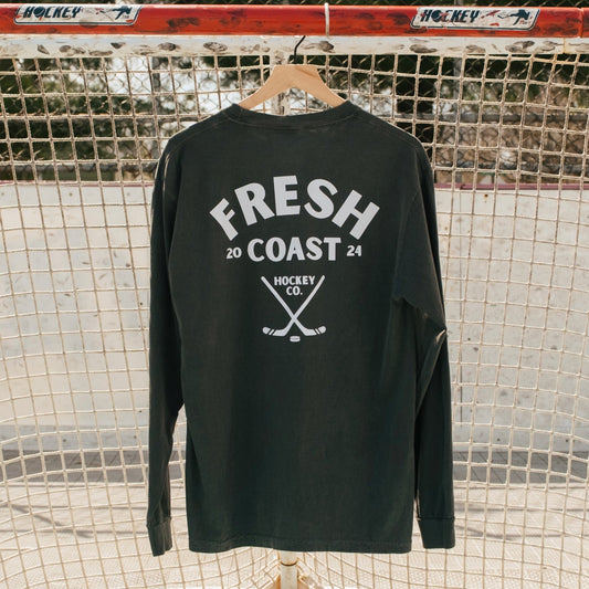 Pro-Line Heavyweight Long Sleeve T-Shirt: Pepper/White