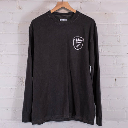 FRESH COAST HOCKEY CO. Pro-Line Heavyweight Long Sleeve T-Shirt: Pepper/White