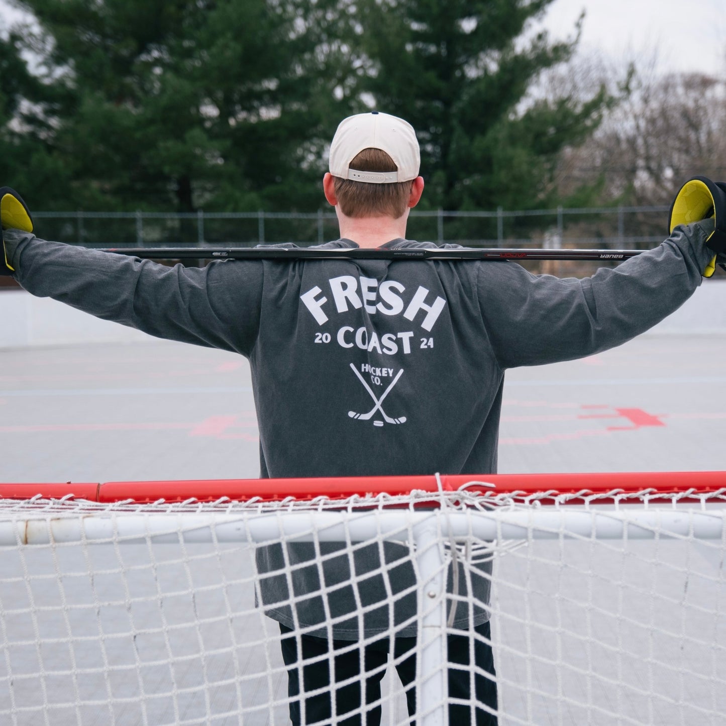 Pro-Line Heavyweight Long Sleeve T-Shirt: Pepper/White