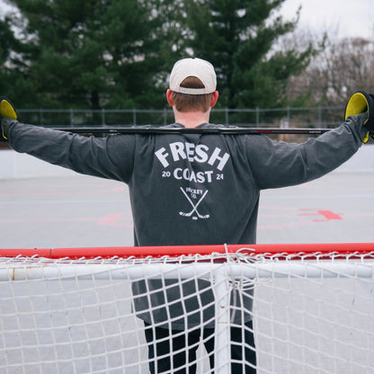 Pro-Line Heavyweight Long Sleeve T-Shirt: Pepper/White